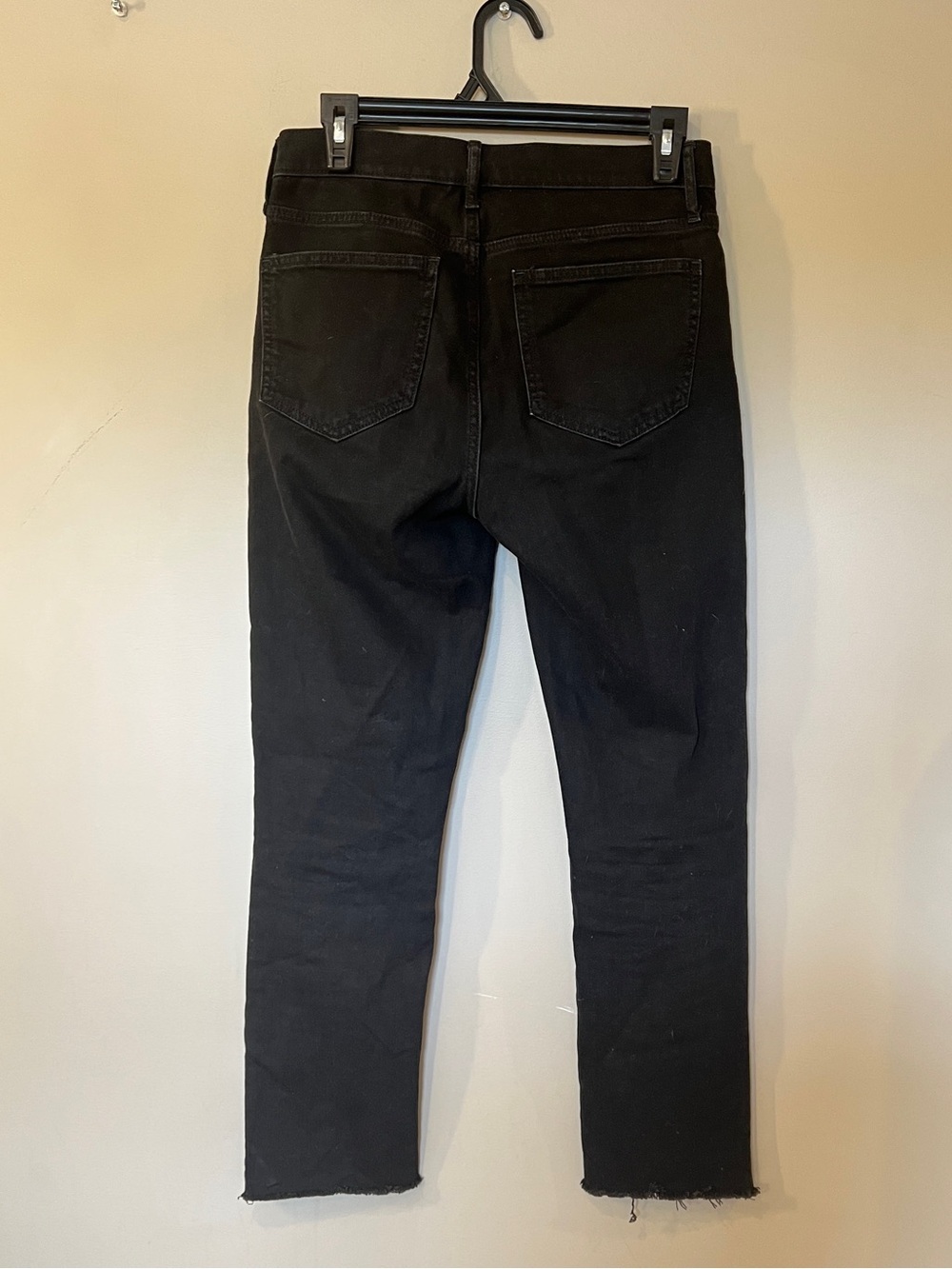 GAP Vintage Slim Mid Rise Black Jeans Raw Hem Size 27/4RS - Picture 4 of 7
